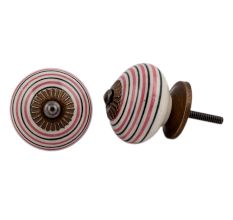 Pink Black Striped Knobs